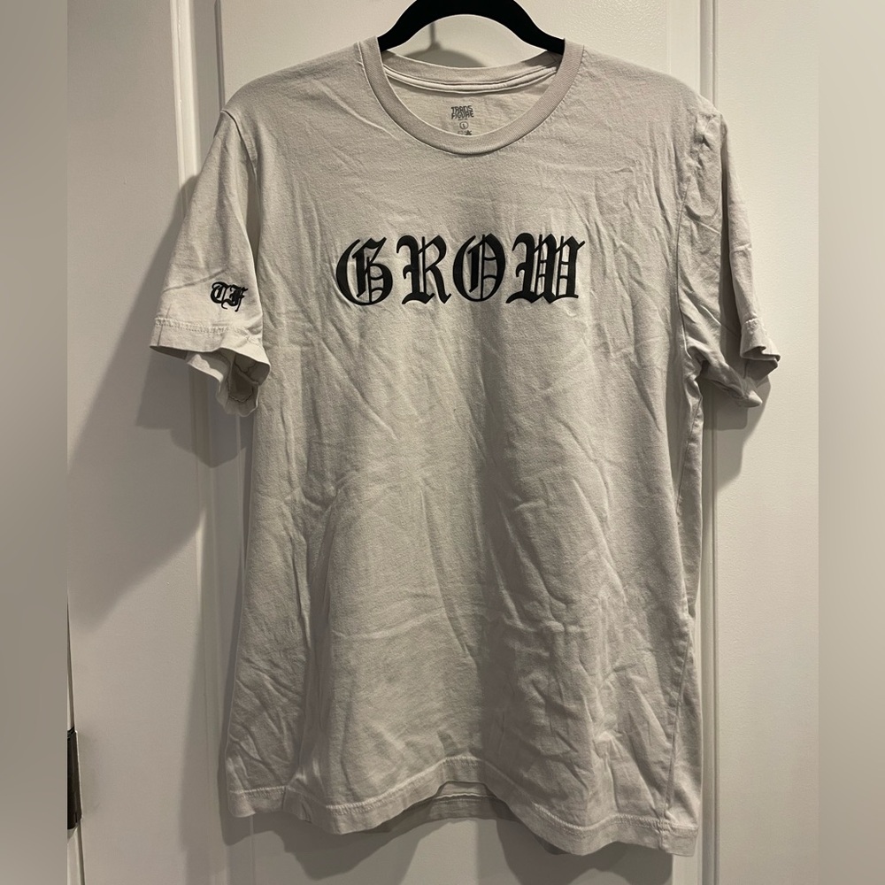 Grow Gray Puff Paint T-shirt by Transfigure Print Co